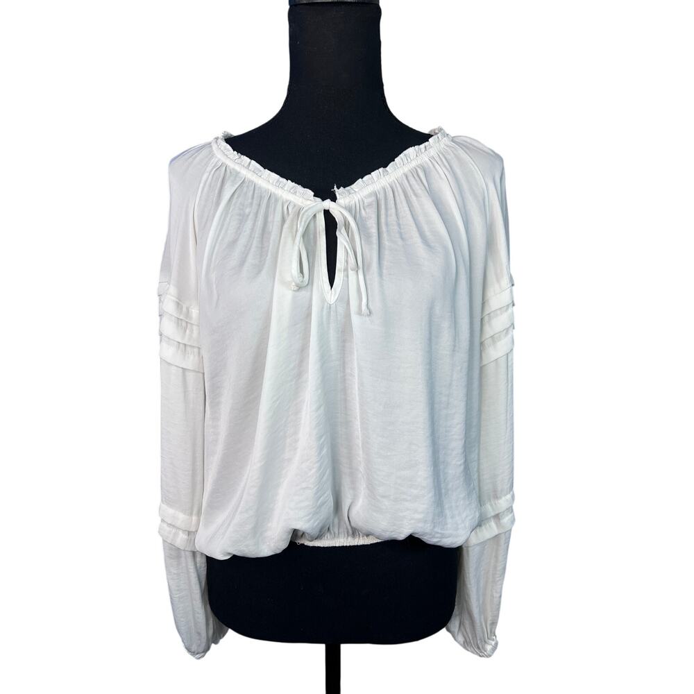 Intimately Free People Boho Peasant Blouse Women White XS LongSleeve Cottagecore